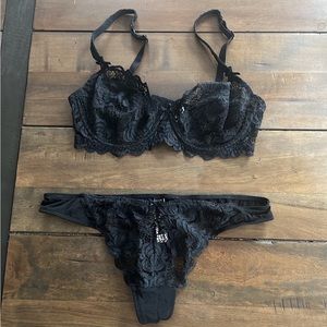 Adore Me Black Lace Set